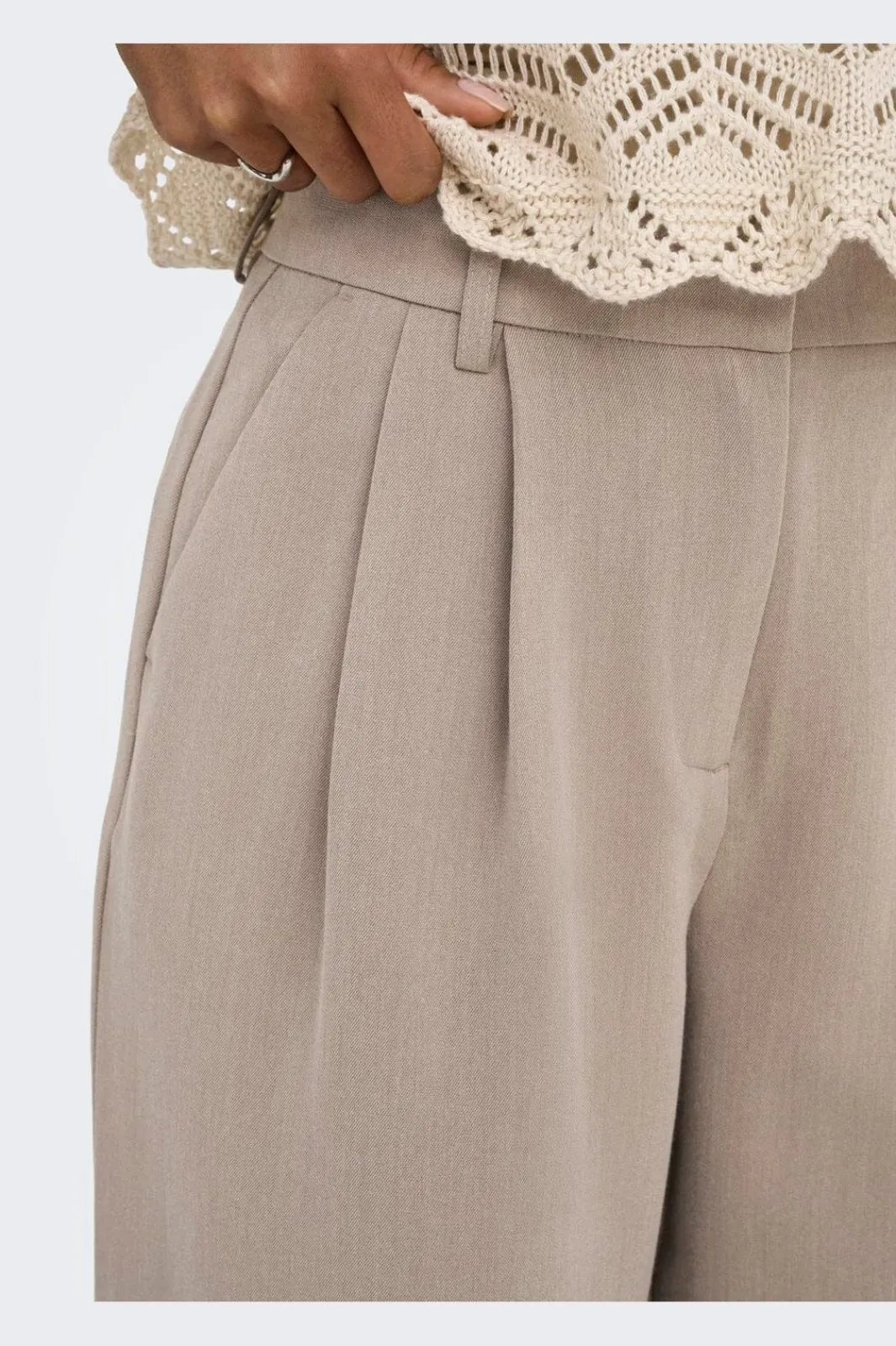Outlet Only Onlhattie Pleat Str Pant Tlr 4716687 Taupe Gray Melange