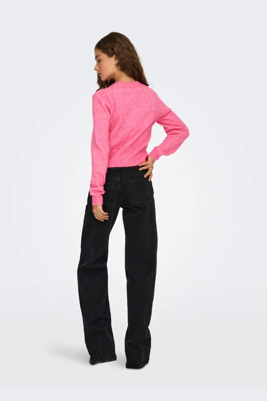 Online Only Onlhavanna Ls Button Cardigan Knt 4927894 Pink Lemonade Melange/Bling Button