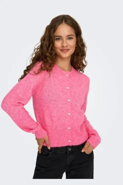 Online Only Onlhavanna Ls Button Cardigan Knt 4927894 Pink Lemonade Melange/Bling Button
