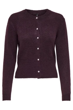Discount Only Onlhavanna Ls Button Cardigan Knt 4932224 Winetasting Melange/Bling Button
