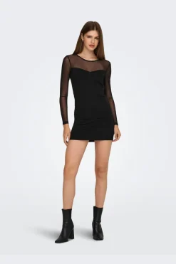 Clearance Only Onlheart-Becki L/S Mix Bodycondress 4866333 Black