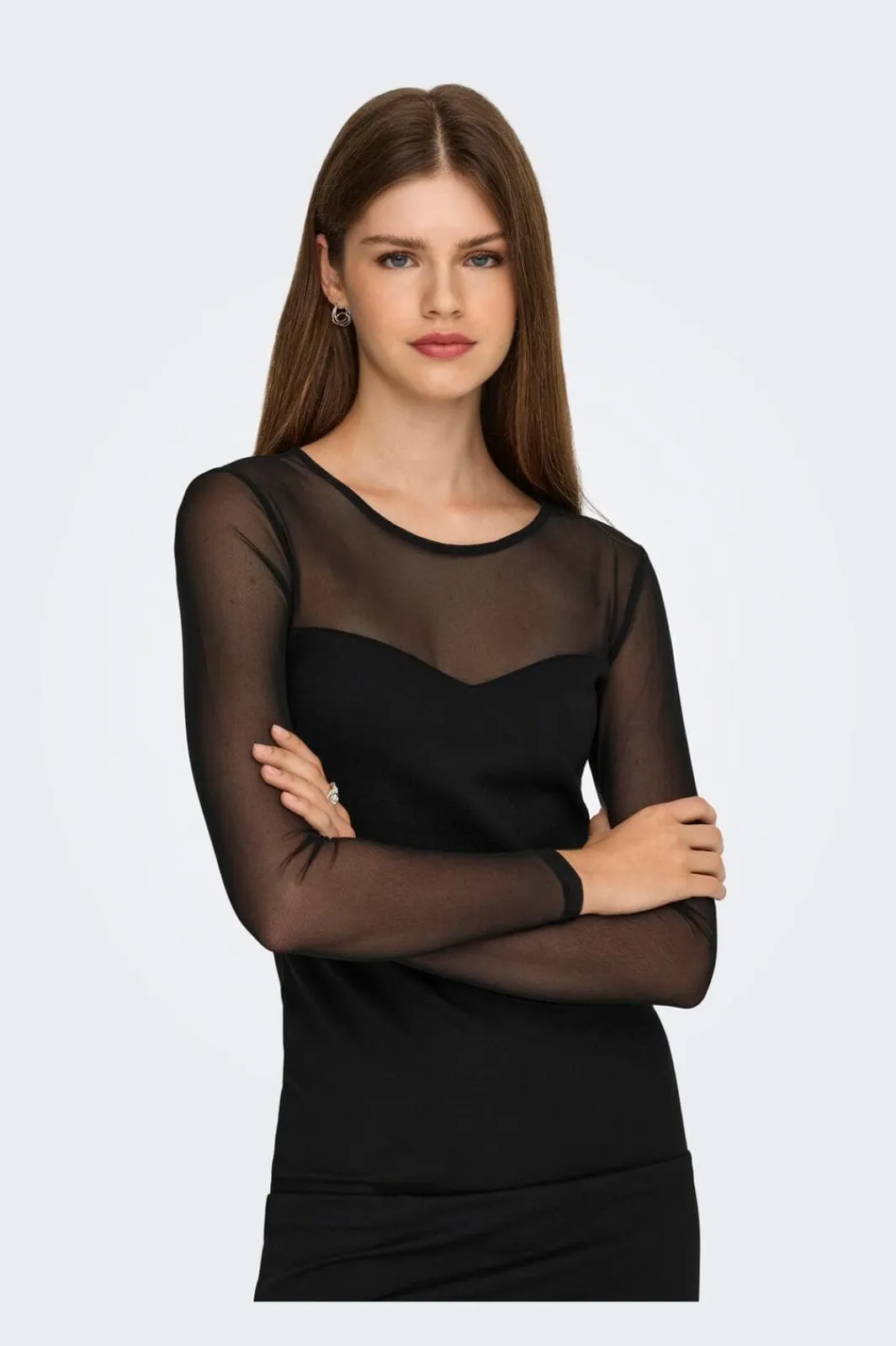 Clearance Only Onlheart-Becki L/S Mix Bodycondress 4866333 Black
