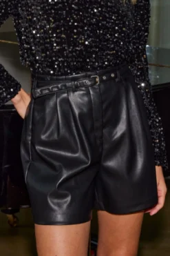 Only Onlheidi Faux Leather Shorts Otw 4158076 Black