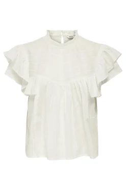 Clearance Only Onlheike S/L Frill O-Neck Top 4906221 Cloud Dancer