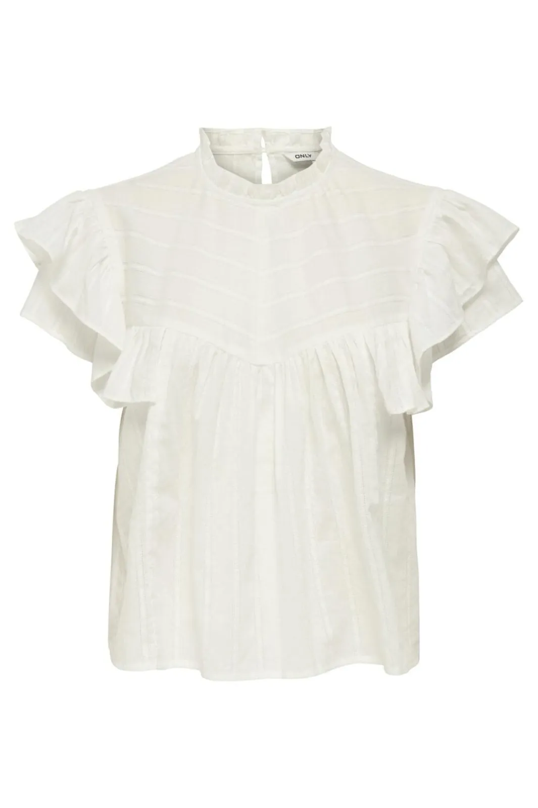 Clearance Only Onlheike S/L Frill O-Neck Top 4906221 Cloud Dancer