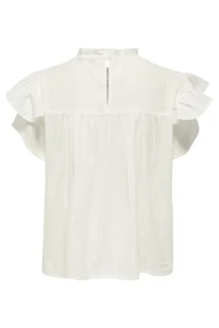 Clearance Only Onlheike S/L Frill O-Neck Top 4906221 Cloud Dancer