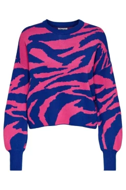 Discount Only Onlhilla Ls Jq Mix Box O-Neck Knt 4999698 Dazzling Blue Pink Yarrow
