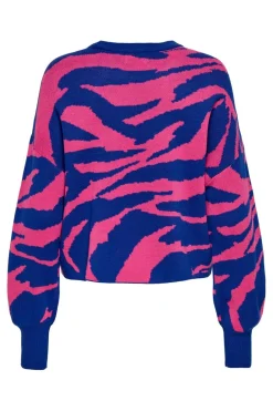 Discount Only Onlhilla Ls Jq Mix Box O-Neck Knt 4999698 Dazzling Blue Pink Yarrow