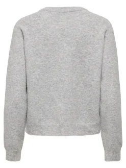 Best Only Onlhoney Ls Bow Cardigan Knt 5026401 Light Grey Melange Silver Bow Buttons