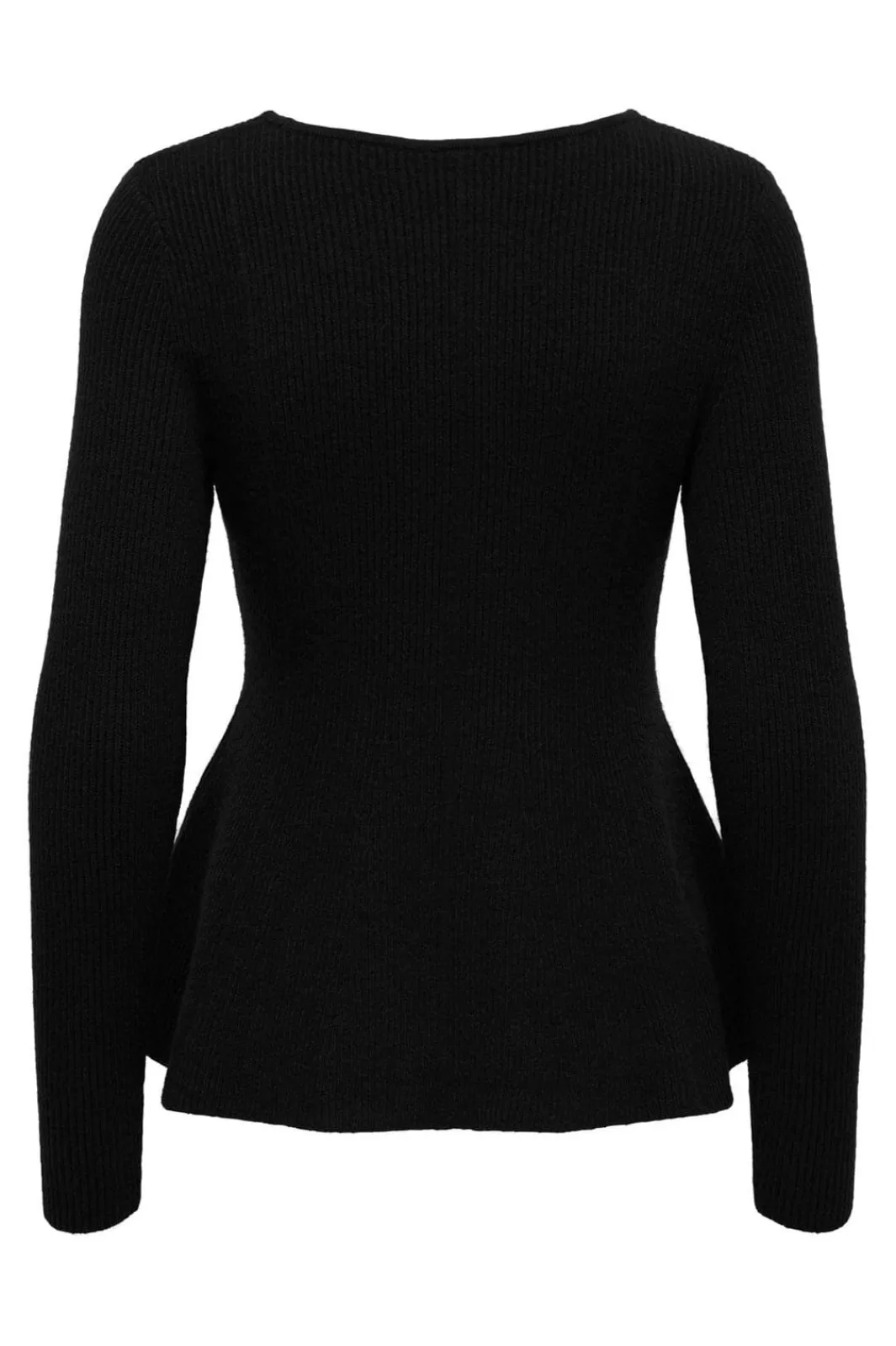 Online Only Onlibi Ls V-Neck Rib Peplum Cc Knt 5021069 Black