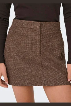 Hot Only Onlimmy Life Check Skirt 4950751 Chestnut Minicheck W/Shopping Bag