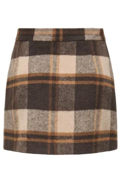 Clearance Only Onlimmy Life Check Skirt 4950750 Silver Mink W/Chocolate Torte
