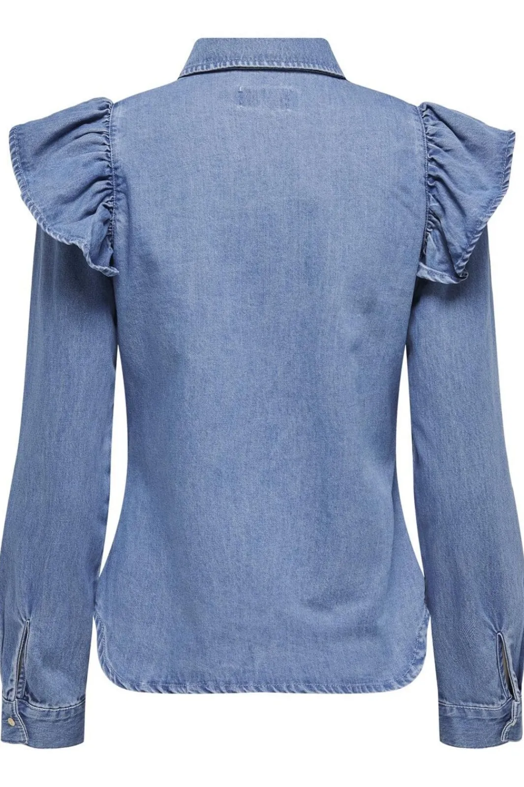 Only Onlindigo Ls Frill Shirt Qyt 4324886 Medium Blue Denim