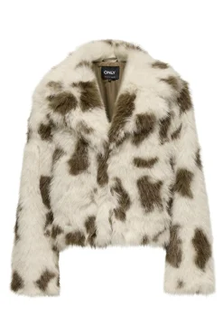 Online Only Onljamie Faux Fur Jacket Cc 4782991 Birch Cow