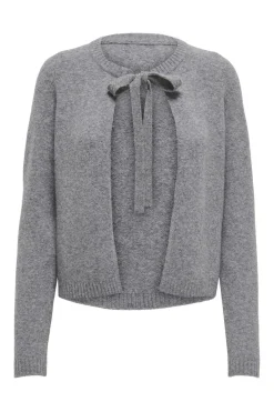 Online Only Onljessie Ls One String Cardi Knt 4757632 Medium Grey Melange