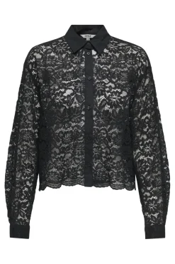 New Only Onljilli Lace Mix Shirt 4847004 Black
