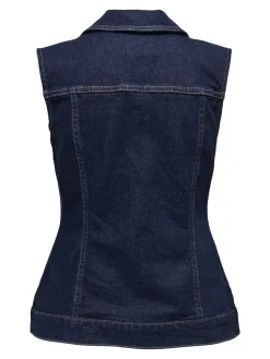 Outlet Only Onljoana Rinse Waistcoat Mae 4847339 Dark Blue Denim Rinse