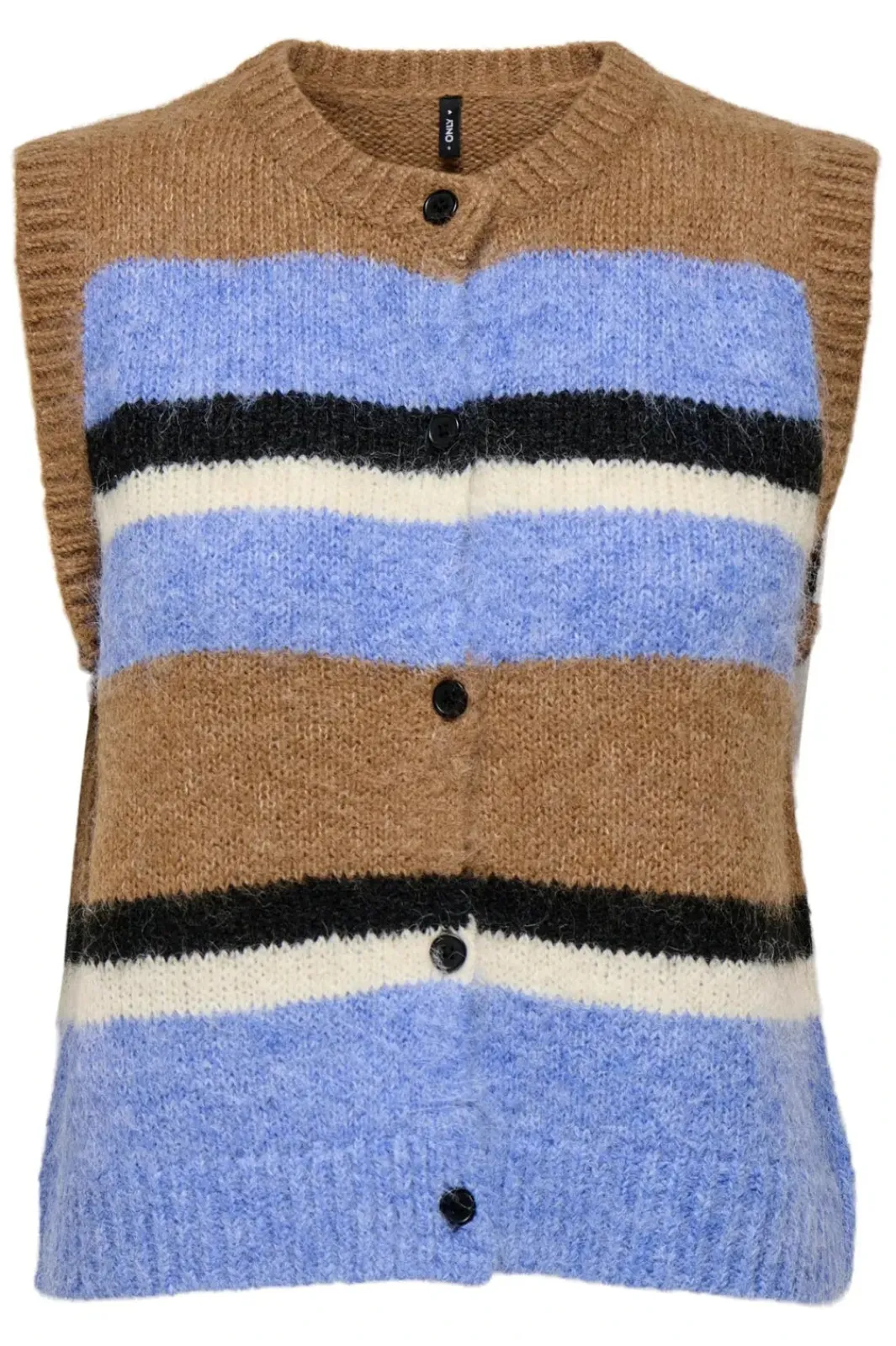 Discount Only Onlkallie Sl Button Vest Knt 4946901 Toasted Coconut Ultramarine/Mel/Black/Babys/Black Button