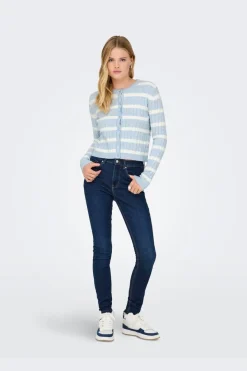 Best Only Onlkatia Ls Cable Button Cardigan Cc Knt 4959317 Cashmere Blue Melange/Babys Breath/Dtm Button