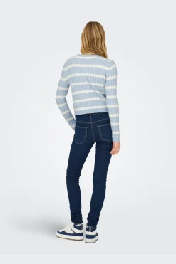 Best Only Onlkatia Ls Cable Button Cardigan Cc Knt 4959317 Cashmere Blue Melange/Babys Breath/Dtm Button