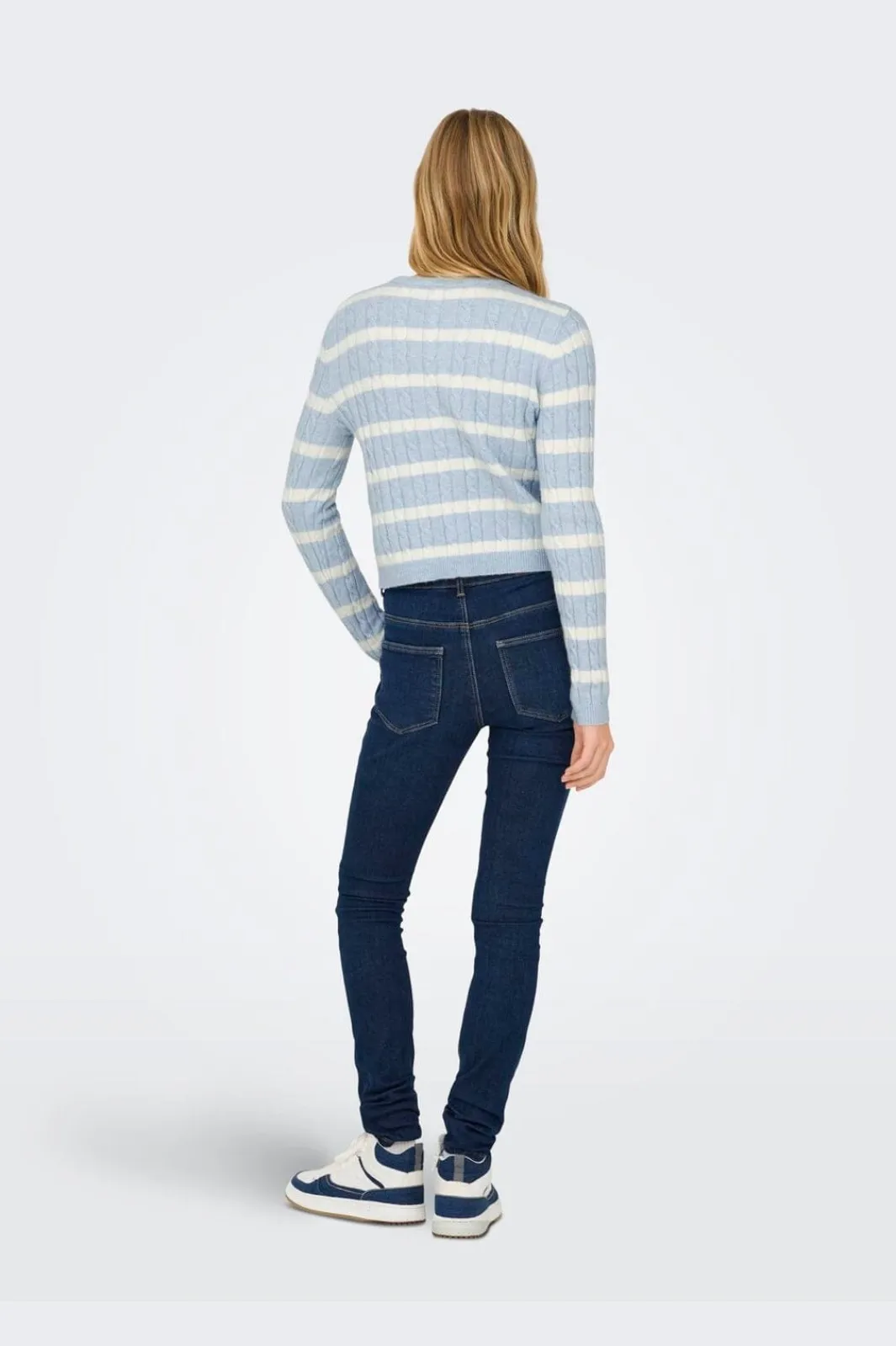 Best Only Onlkatia Ls Cable Button Cardigan Cc Knt 4959317 Cashmere Blue Melange/Babys Breath/Dtm Button