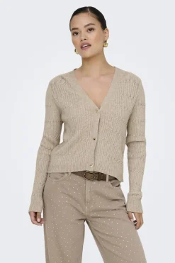 Best Only Onlkatia Ls Cable V-Neck Cardi Knt Nca 4505958 Mocha Meringue W. Melange