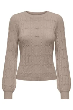 Online Only Onlkatia Ls Structure O-Neck Pull Cc Knt 4959914 Mocha Meringue Melange