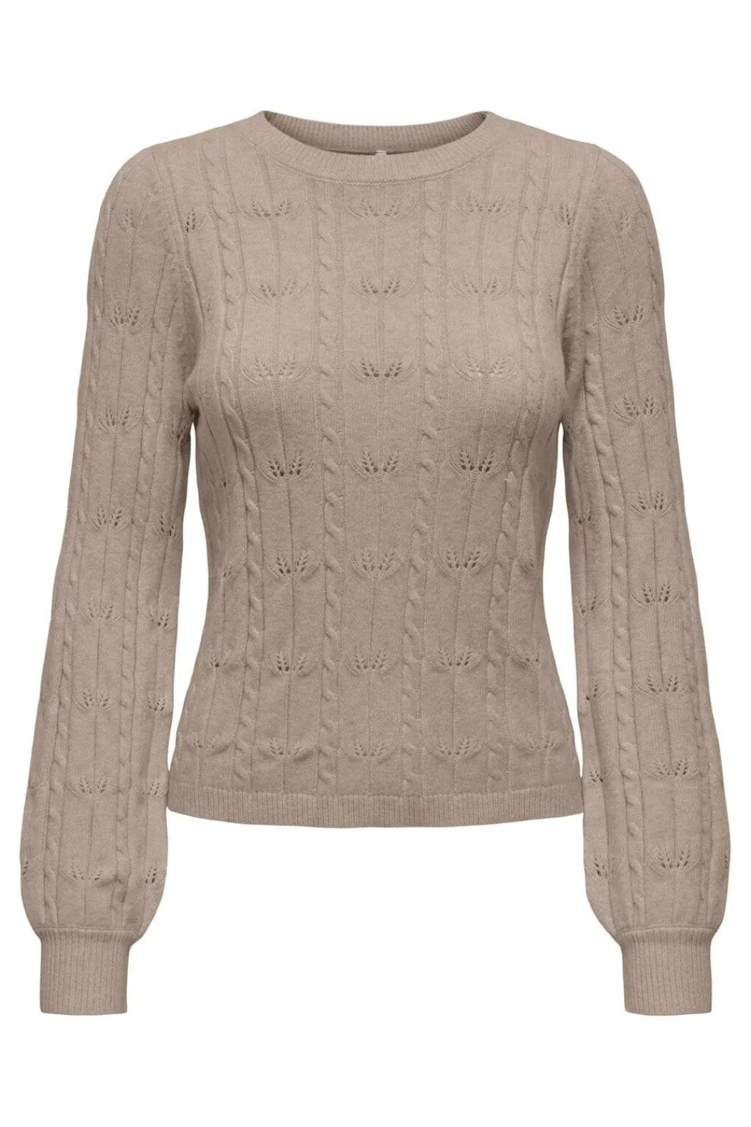 Online Only Onlkatia Ls Structure O-Neck Pull Cc Knt 4959914 Mocha Meringue Melange