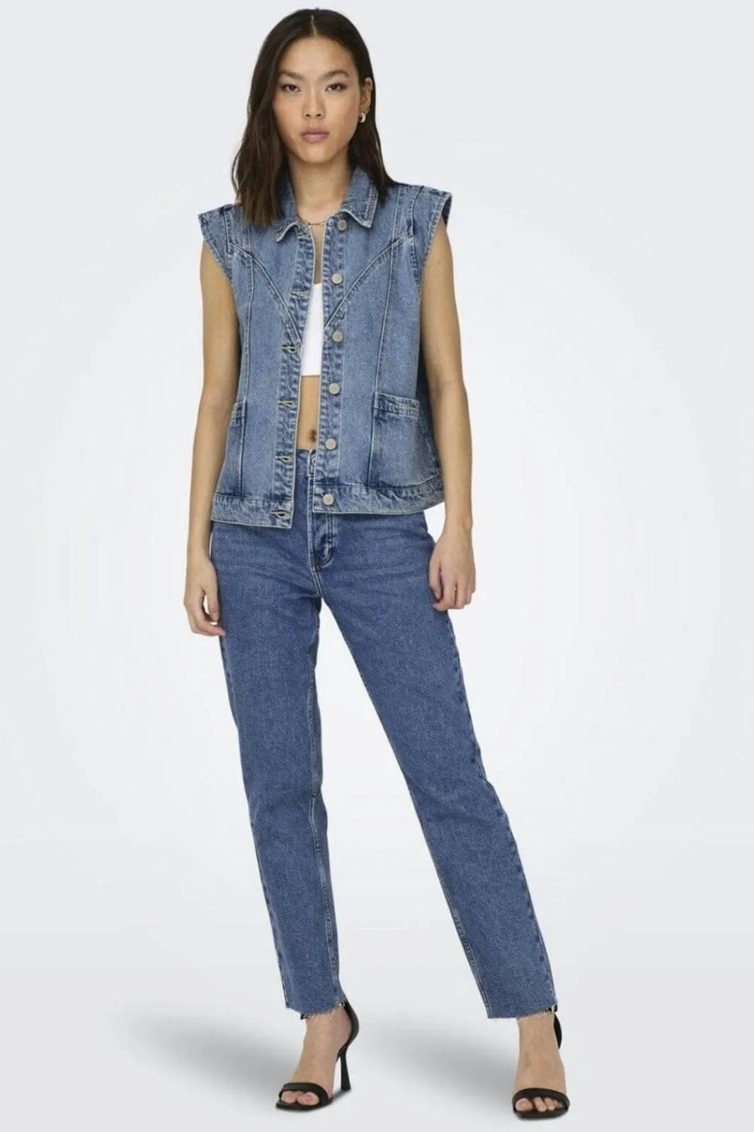 Hot Only Onlkennedy Sl Waistcoat 4072086 Medium Blue Denim