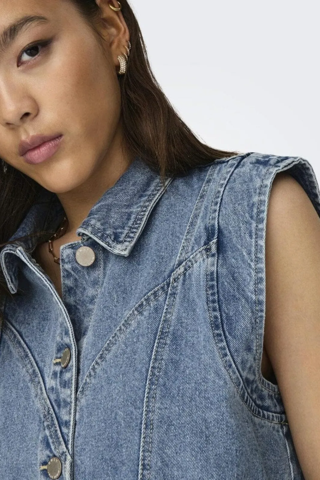 Hot Only Onlkennedy Sl Waistcoat 4072086 Medium Blue Denim