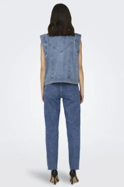 Hot Only Onlkennedy Sl Waistcoat 4072086 Medium Blue Denim