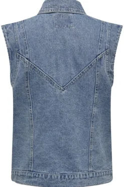 Hot Only Onlkennedy Sl Waistcoat 4072086 Medium Blue Denim