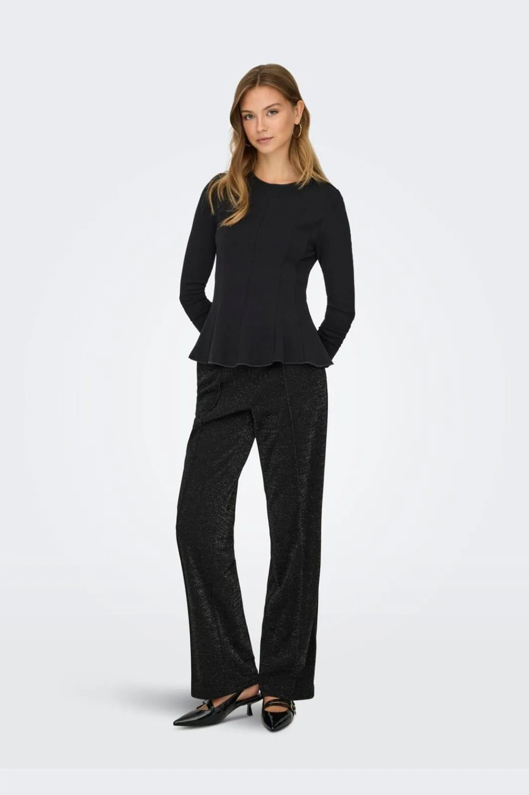 Only Onlkenya L/S Peplum Top 4908166 Black