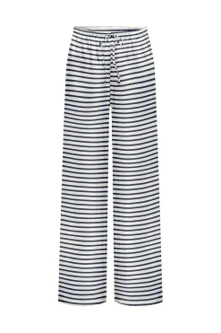 Outlet Only Onlkiss Loose Pant Cc 4987290 Cloud Dancer Luna Stripes Navy Blazer