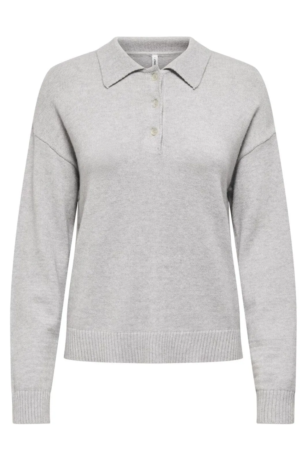 Online Only Onllana Polo Ls Pullover Knt 4845166 Light Grey Melange