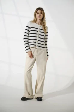 Clearance Only Onllaura Life Ls O-Neck Cardigan Cc Knt 4710153 Cloud Dancer W. Black