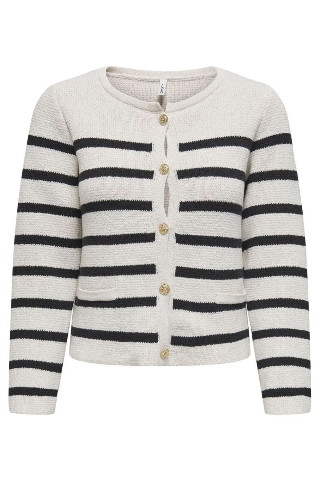 Clearance Only Onllaura Life Ls O-Neck Cardigan Cc Knt 4710153 Cloud Dancer W. Black