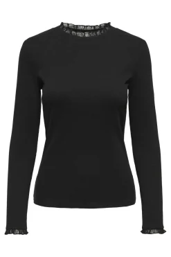 Online Only Onlleslie L/S Lace Mix Top 4141119 Black