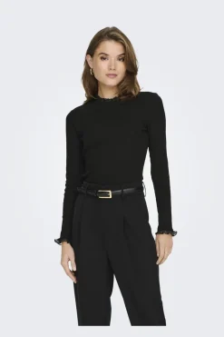 Online Only Onlleslie L/S Lace Mix Top 4141119 Black
