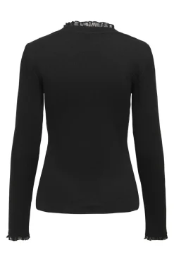 Online Only Onlleslie L/S Lace Mix Top 4141119 Black