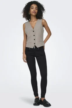 Hot Only Onllinda S/L Mel Fit Waistcoat Tlr 4633901 Fungi Melange