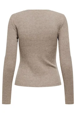 Only Onllinea L/S O-Neck Button Top Cc 4806160 Brown Lentil Melange