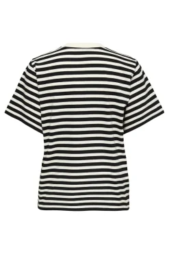 Only Onllivina S/S Stripe Tee 4022400 Cloud Dancer Black Stripes