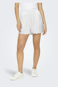 Only Onllou Life Emb Loose Shorts 4427998 Bright White