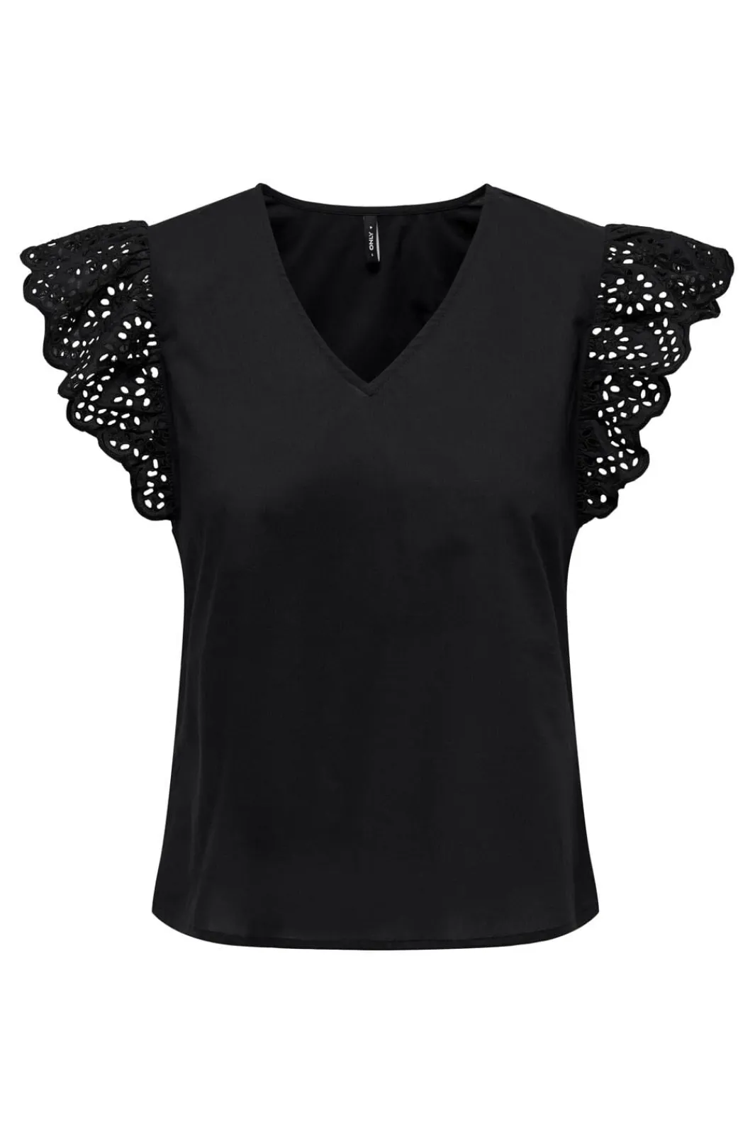 Best Only Onllou Life Emb S/S Frill Top 4415684 Black