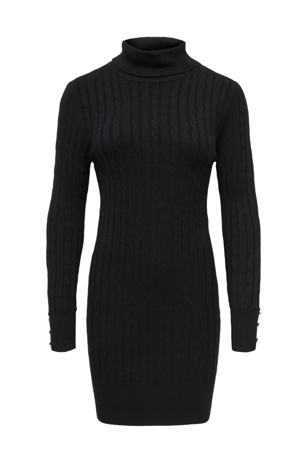 Clearance Only Onllouis Ls Rollneck Cable Dress At Knt 4932263 Black