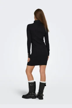 Clearance Only Onllouis Ls Rollneck Cable Dress At Knt 4932263 Black