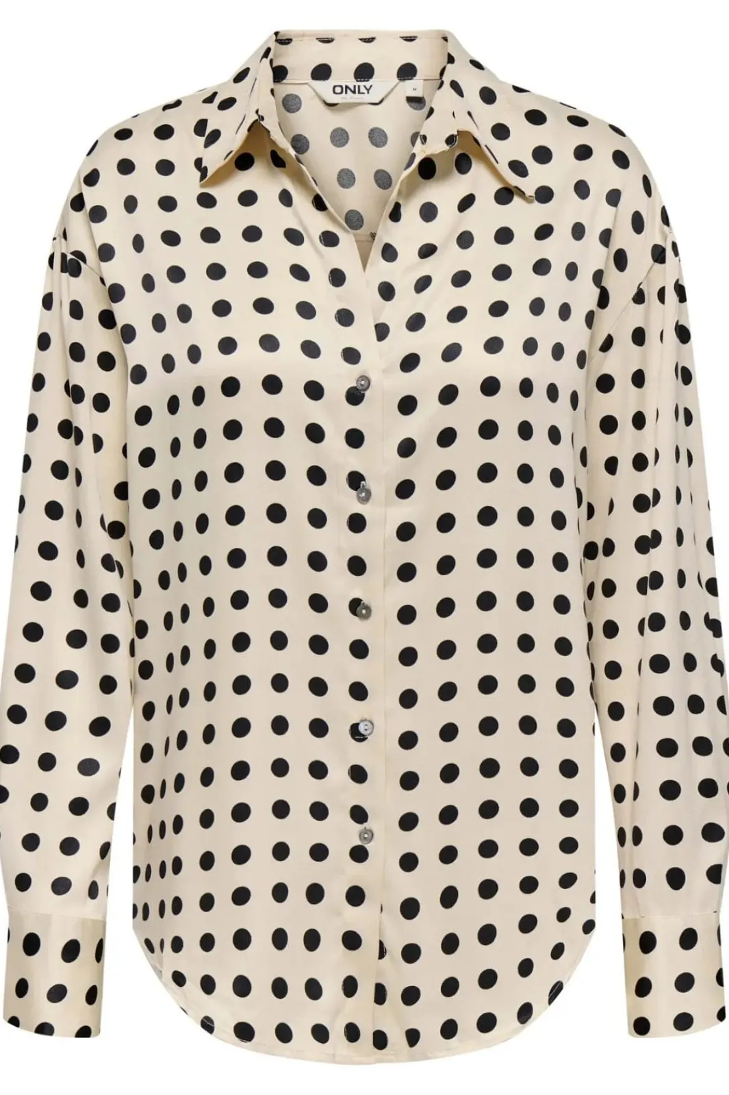 Outlet Only Onllydia L/S Satin Shirt 4990914 Frosted Almond Black Dots