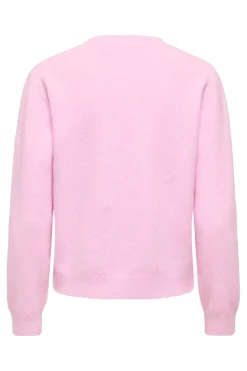 Hot Only Onlmacey Ls Oneck Half Button Knt 5030571 Bonbon Heart Buttons / Melange