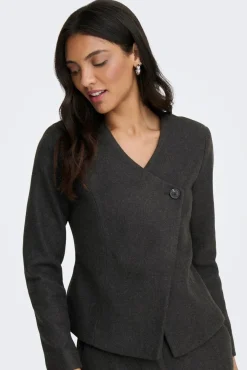 Clearance Only Onlmaika L/S Asym Fit Jacket Ox 4929080 Dark Grey Melange
